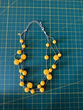 Yellow Beaded Multi-Strand Necklace